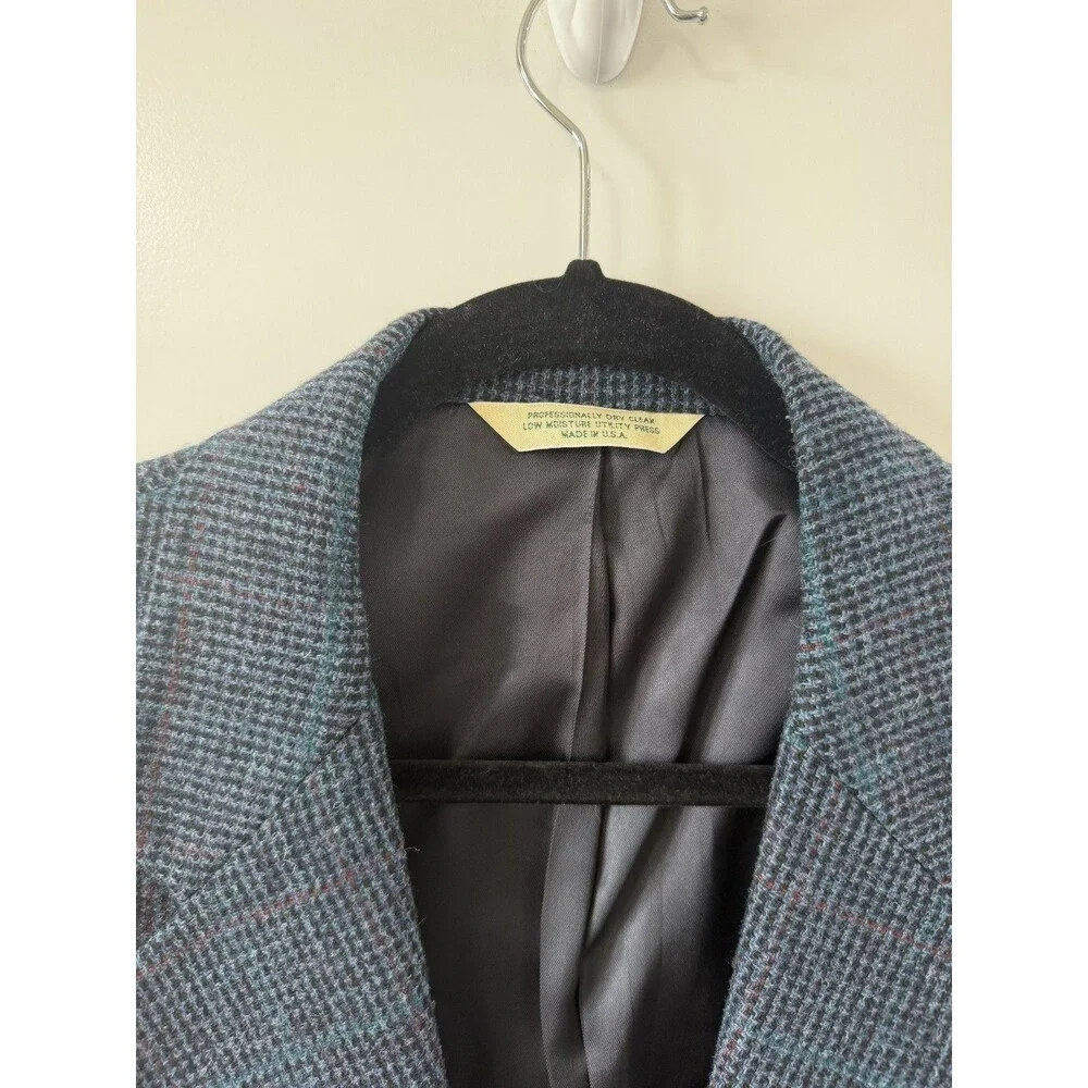 EVAN-PICONE FOLEY’S Tweed Blazer/Jacket, Blue, 100% Wool *see measurement vintag